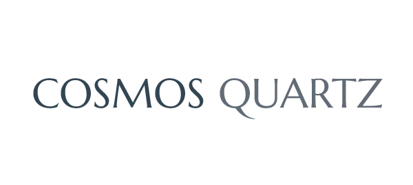 COSMOS QUARTZ logo in gray text.