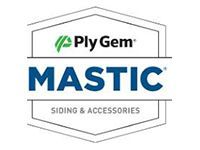 The logo for ply gem mastic siding and accessories.