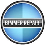 Bimmer Repair logo with blue circular emblem and black-and-silver banner text