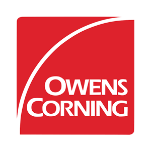 Owens Corning red logo with white arc and text