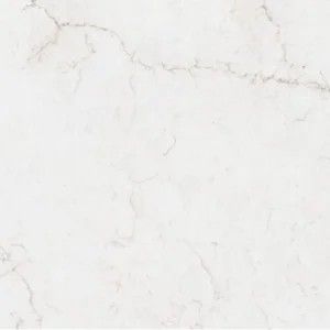 White marble surface with subtle gray veining.