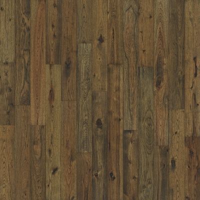 Dark wood floor planks in varying shades of brown and tan.
