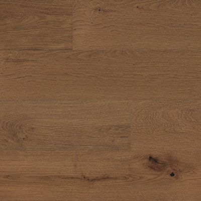 Brown oak wood flooring with visible grain and knots.