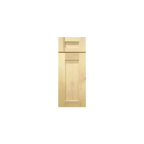 Light wood kitchen cabinet door with vertical panel.