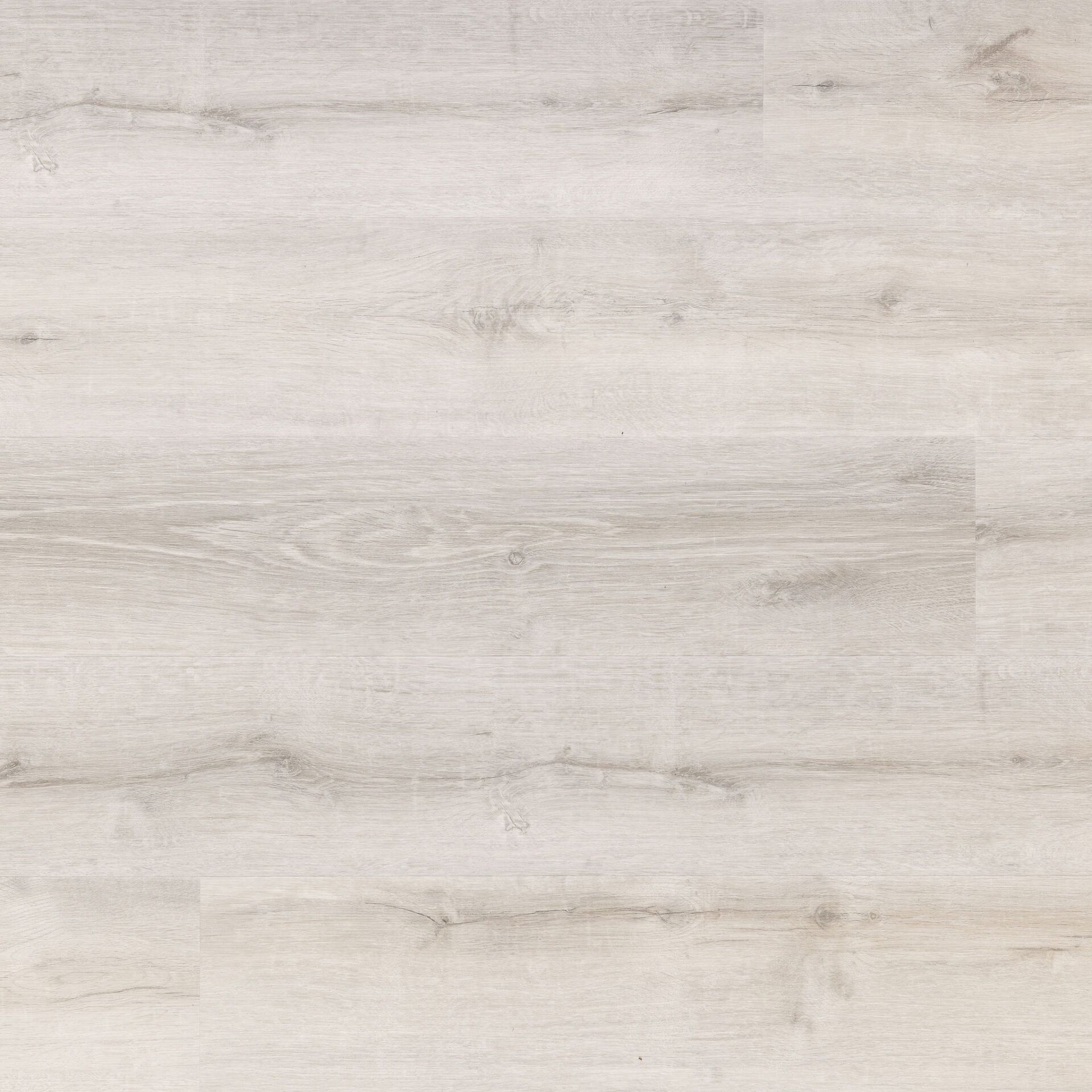 Light gray and white wood grain flooring with horizontal planks.