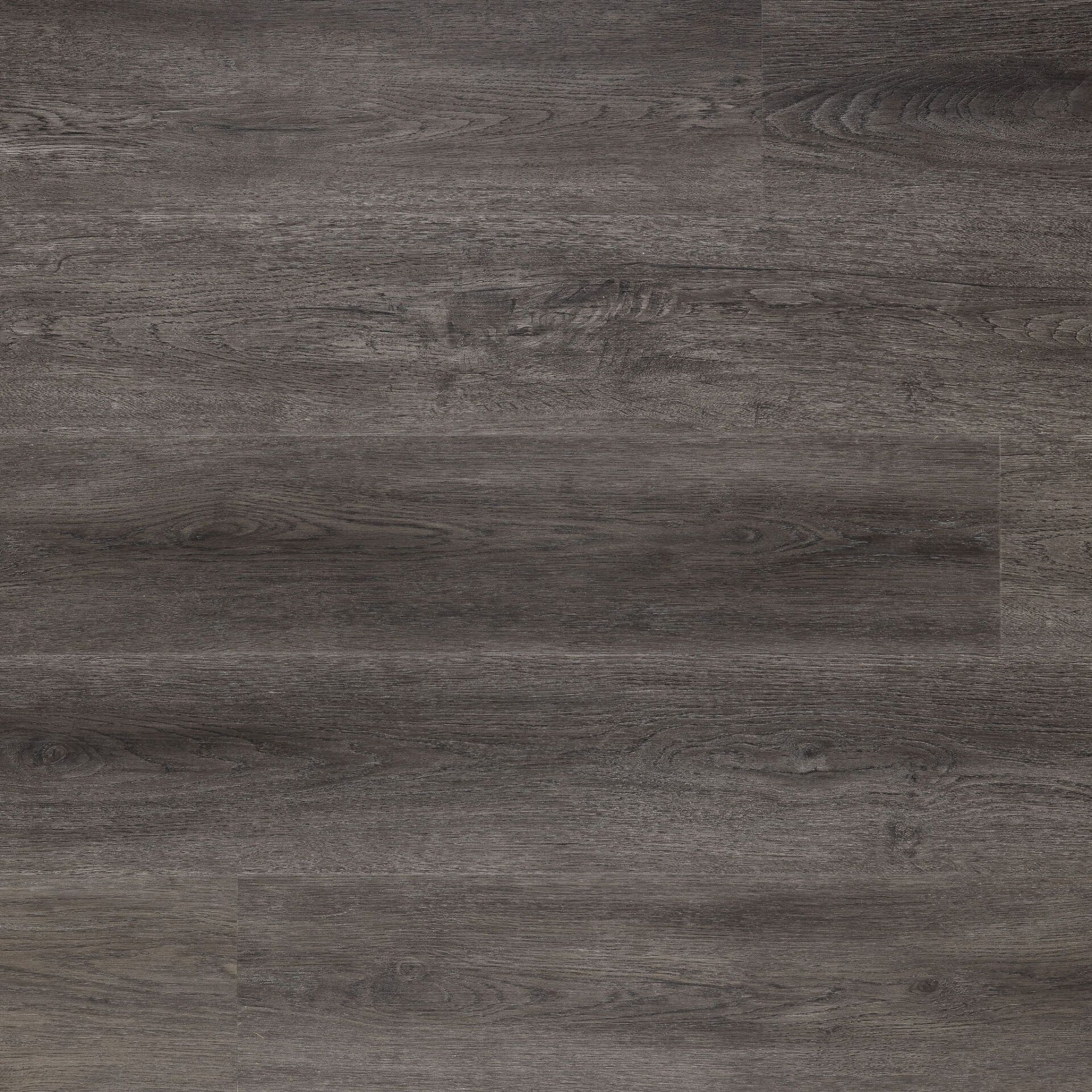 Dark gray wood-look flooring with horizontal grain.
