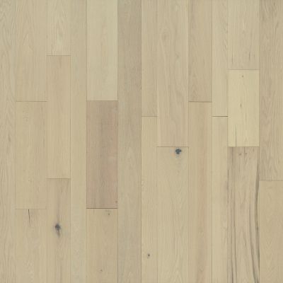 Light beige hardwood flooring with varied plank lengths and visible wood grain.
