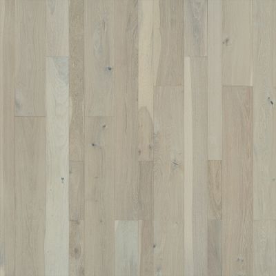 Light gray hardwood floor with vertical wood planks and subtle grain.
