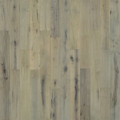 Light wood flooring with gray and dark streaks.