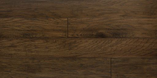 Dark brown wood flooring.