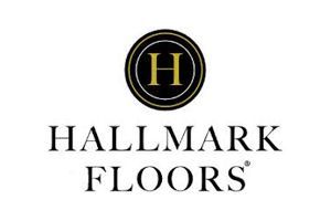 Hallmark Floors logo: black text with gold