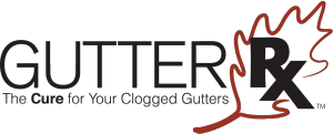 Gutter Rx logo with text and a leaf.  