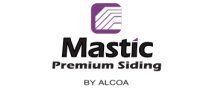 Mastic Premium Siding logo with purple square icon and text 