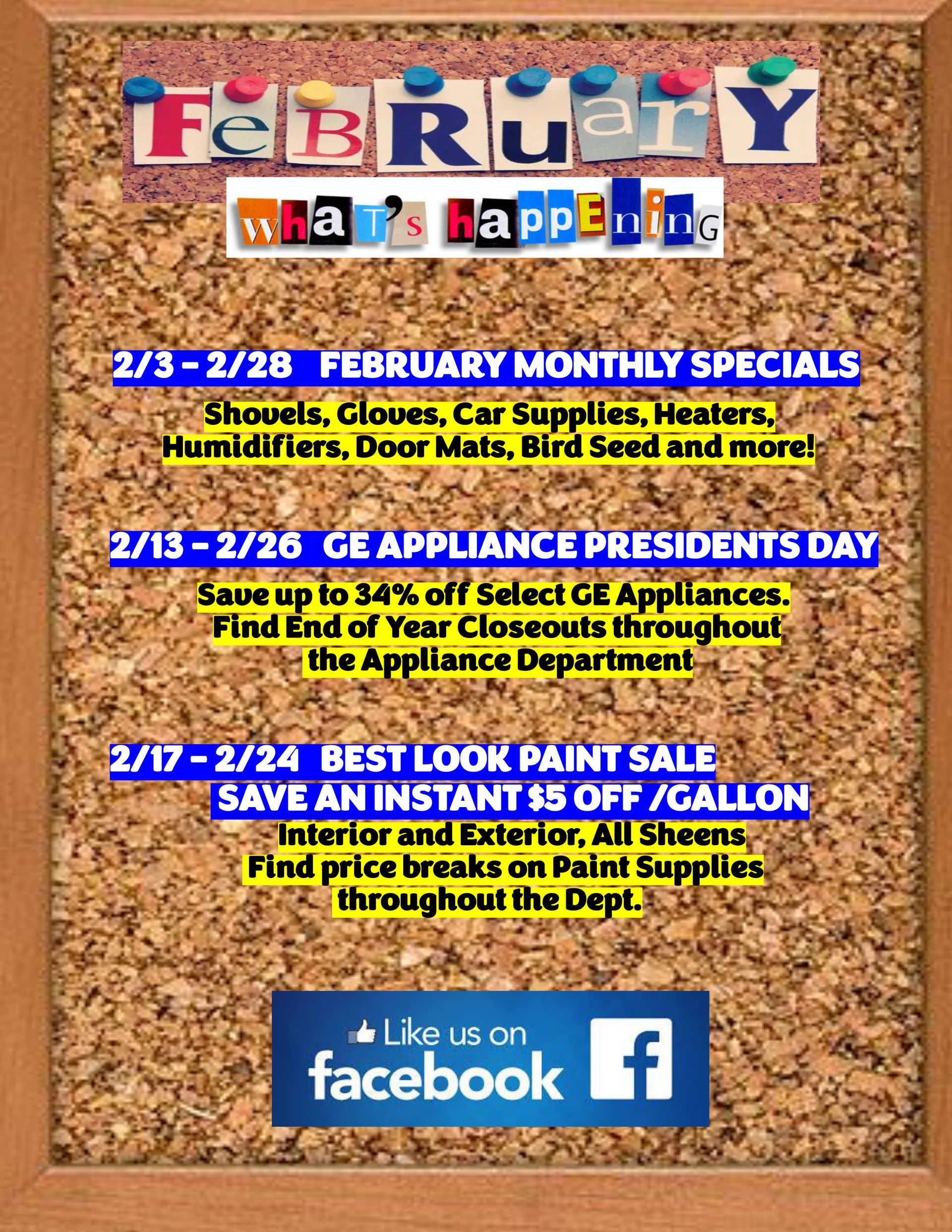 February What's Happening flyer