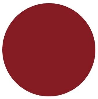 A ruby red circle on a white background.