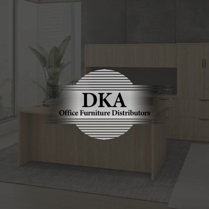 Logo for DKA Office Furniture Distributors: white text