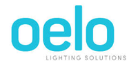 Oelo Lighting Solutions logo in turquoise and gray on a white background
