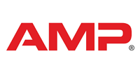 Red AMP logo on a white background