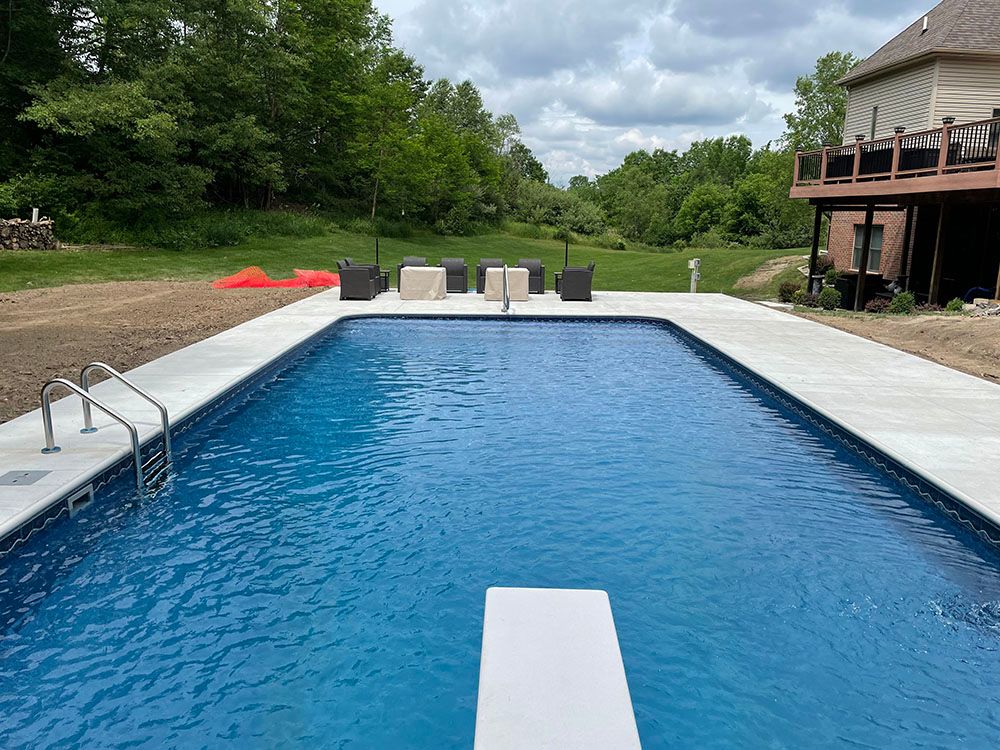 Pool with diving board