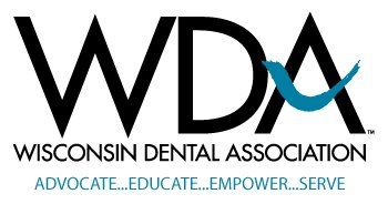 The logo for wisconsin dental association advocate educate empower serve