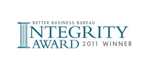 Better Business Bureau Integrity Award 2011 Winner