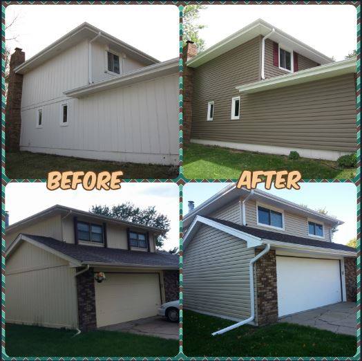 Siding before and after