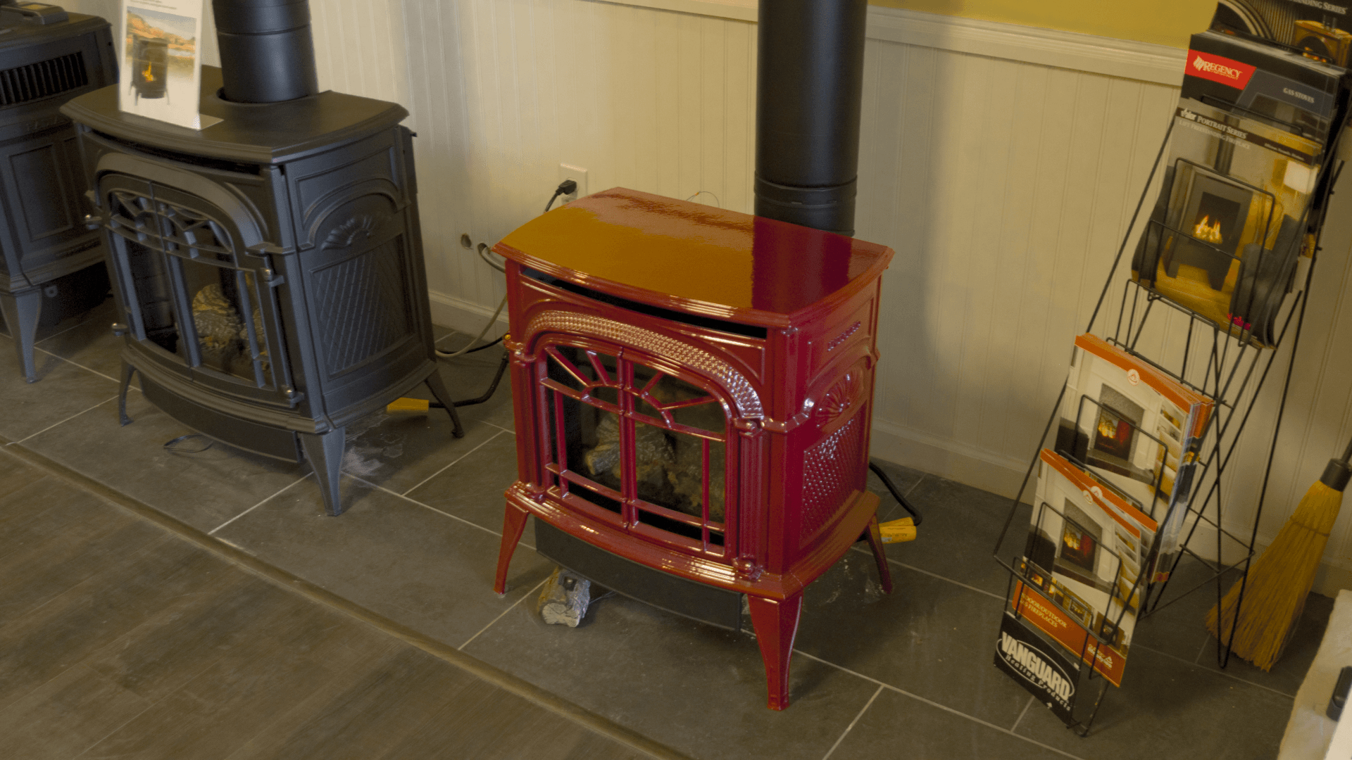 Cast iron stoves, fireplaces, and mangle in Cregneash, Isle of Man