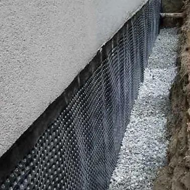 foundation waterproofing on a building