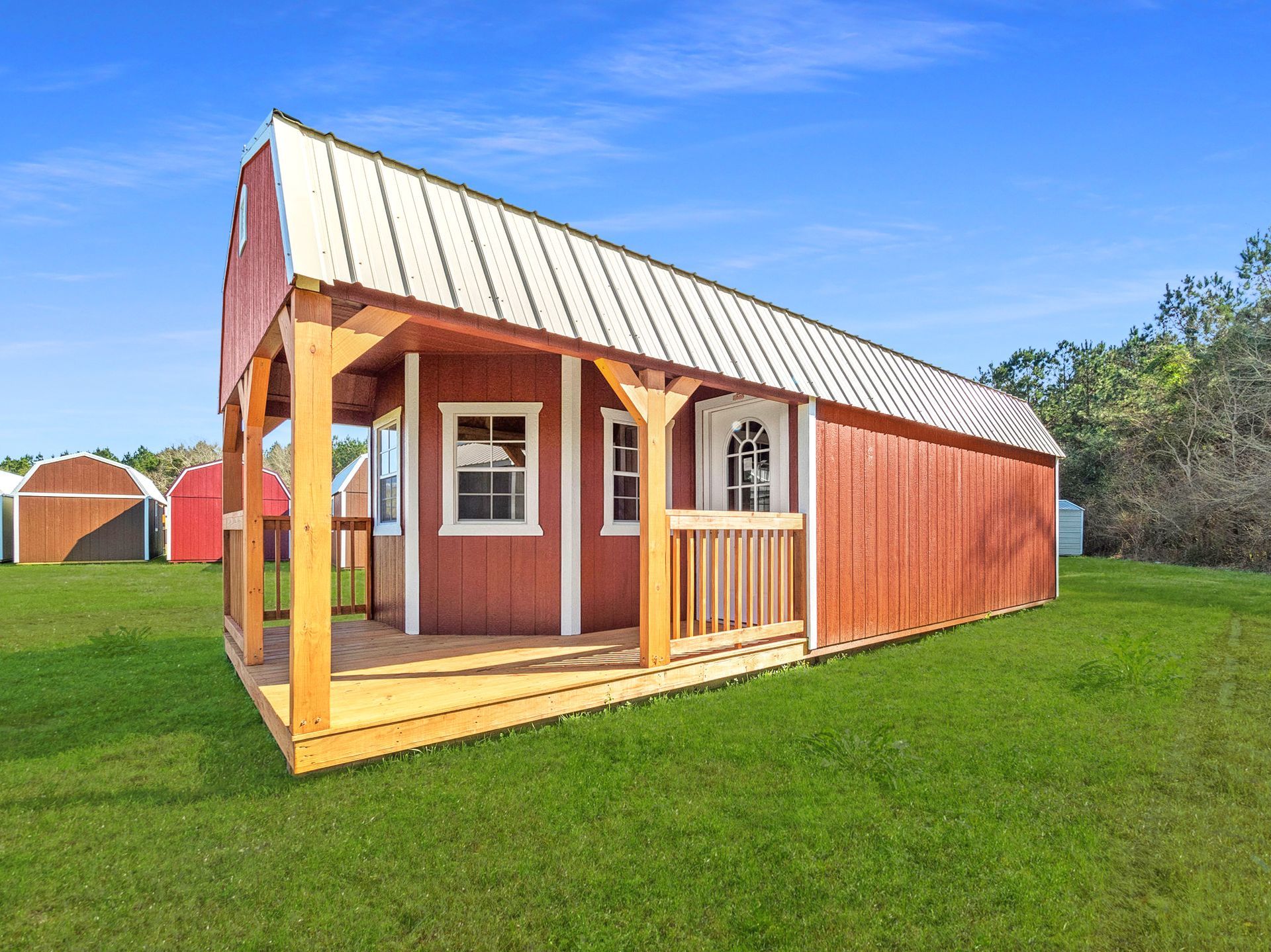 Corner Porch Lofted Barn Cabin