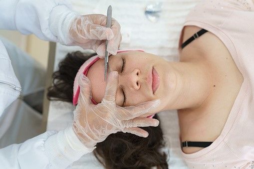 Lady having facial 