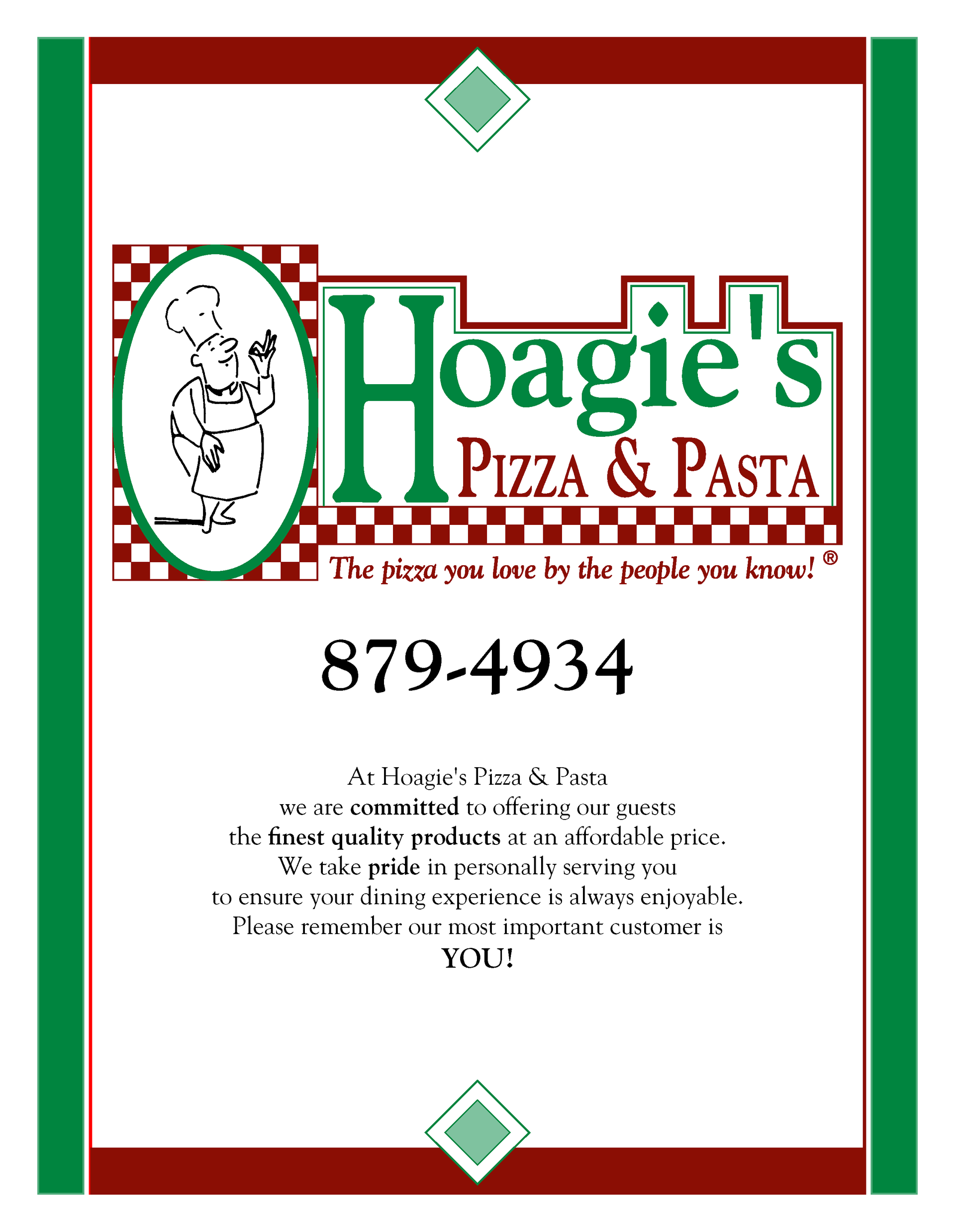 Hoagie's pizza and pasta