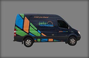 Vehicle wrap with colorful design
