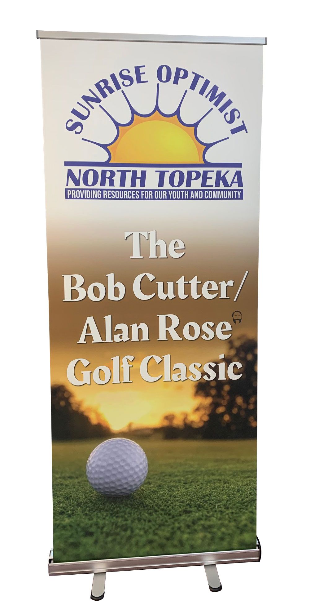 A banner for the bob cutter alan rose golf classic