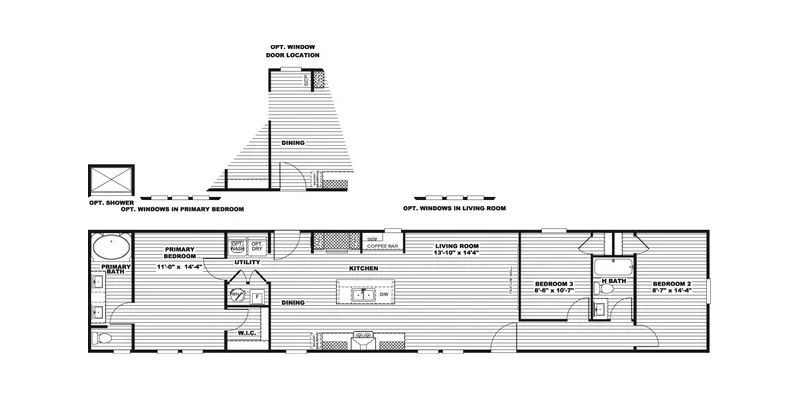 Floor plan of a home, showing rooms like a bathroom, bedrooms, and kitchen. There is also a second story.