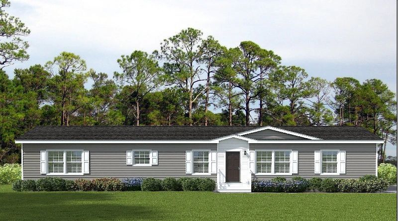 An artist 's impression of a house with trees in the background