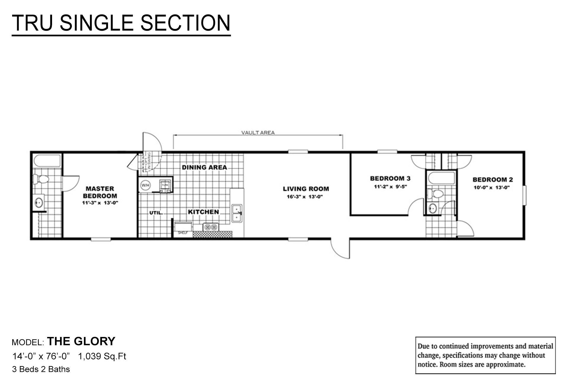 A black and white floor plan of a mobile home.