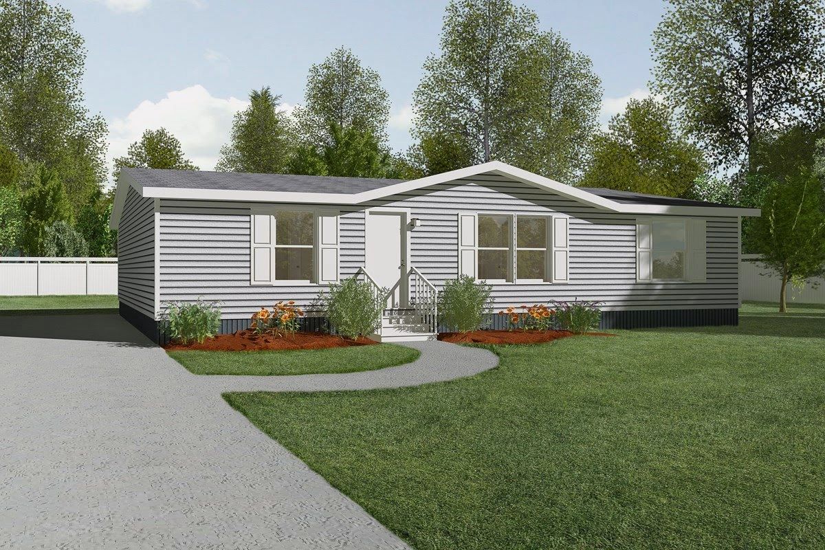 An artist 's impression of a mobile home in a residential area