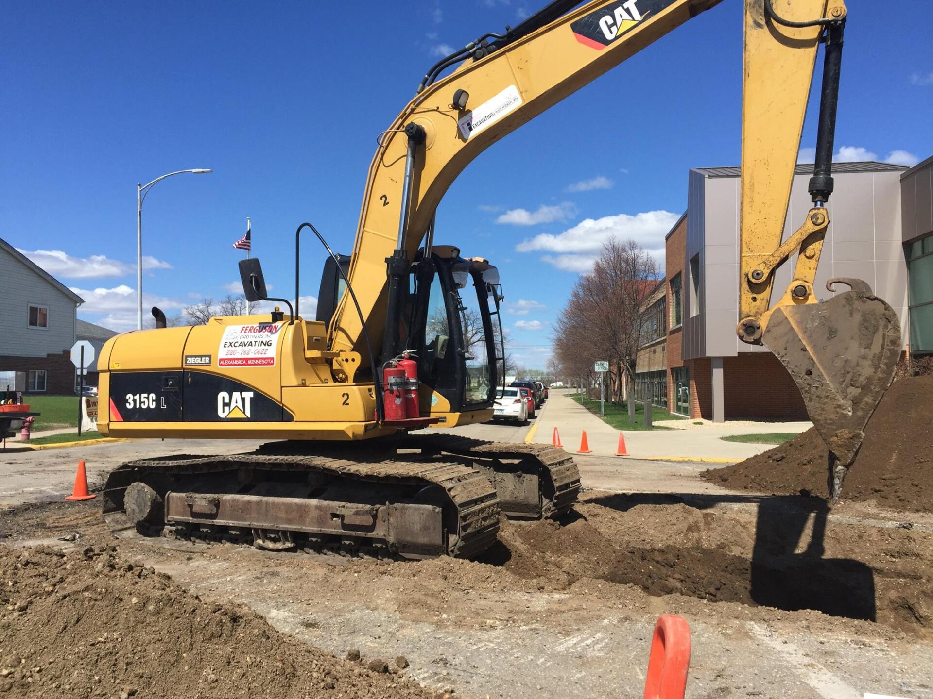 Excavation digging site