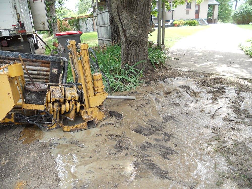 Heavy equipment on mud