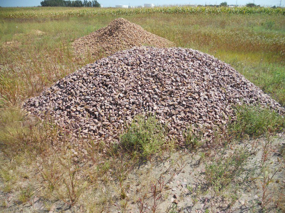 Pink granite rock pile