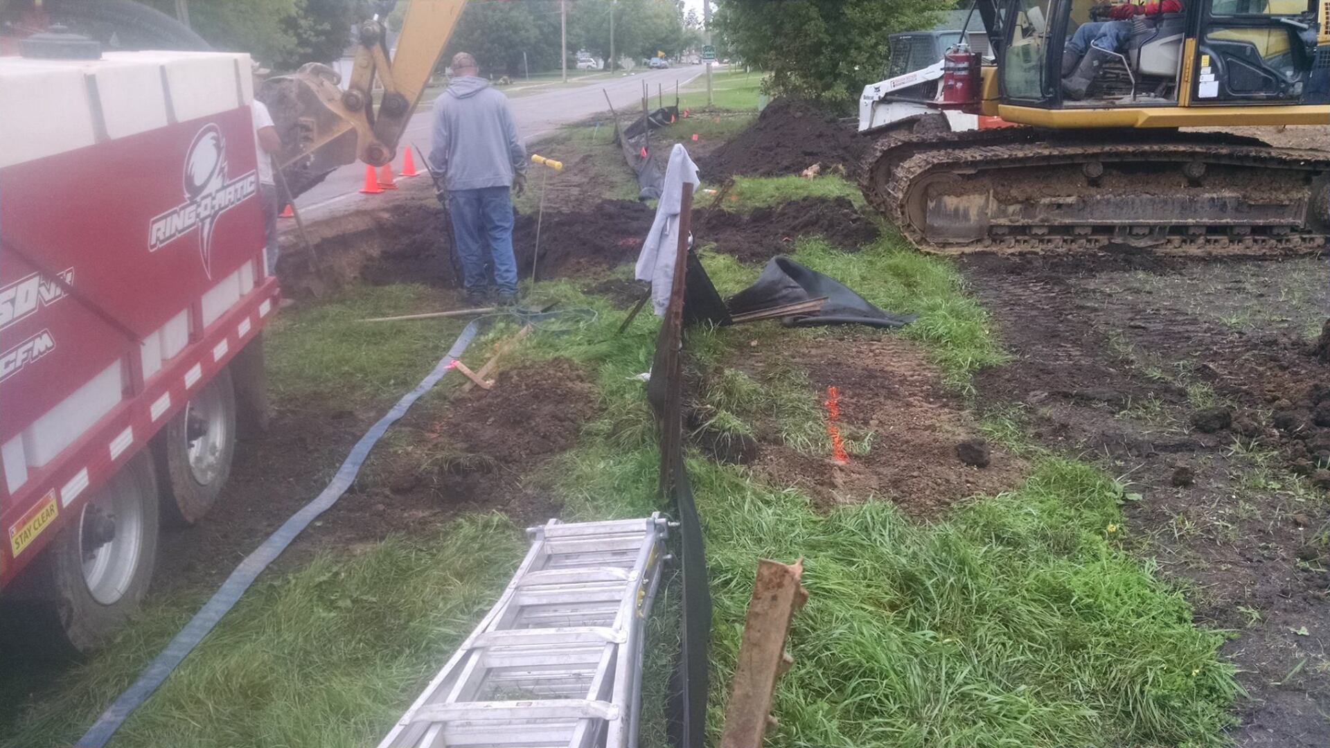 Excavation and workers