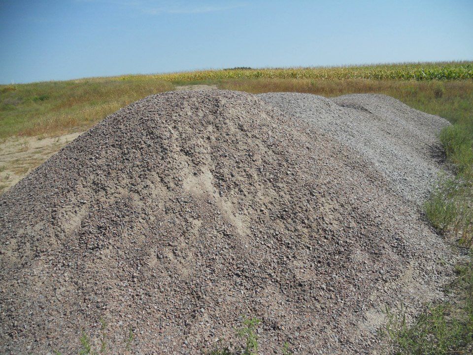 Crushed granite pile