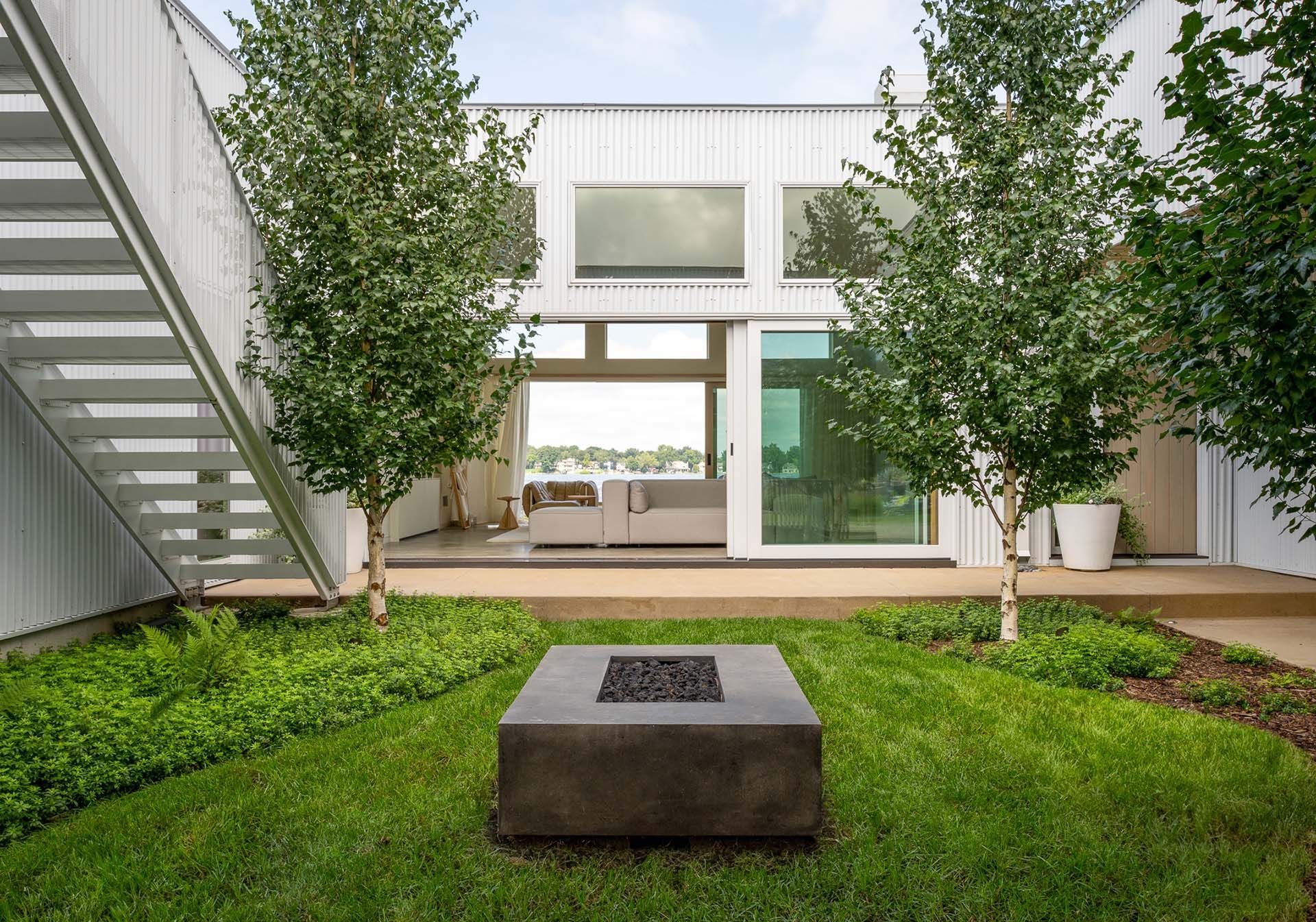 Second view of modern style landscaping - residential property