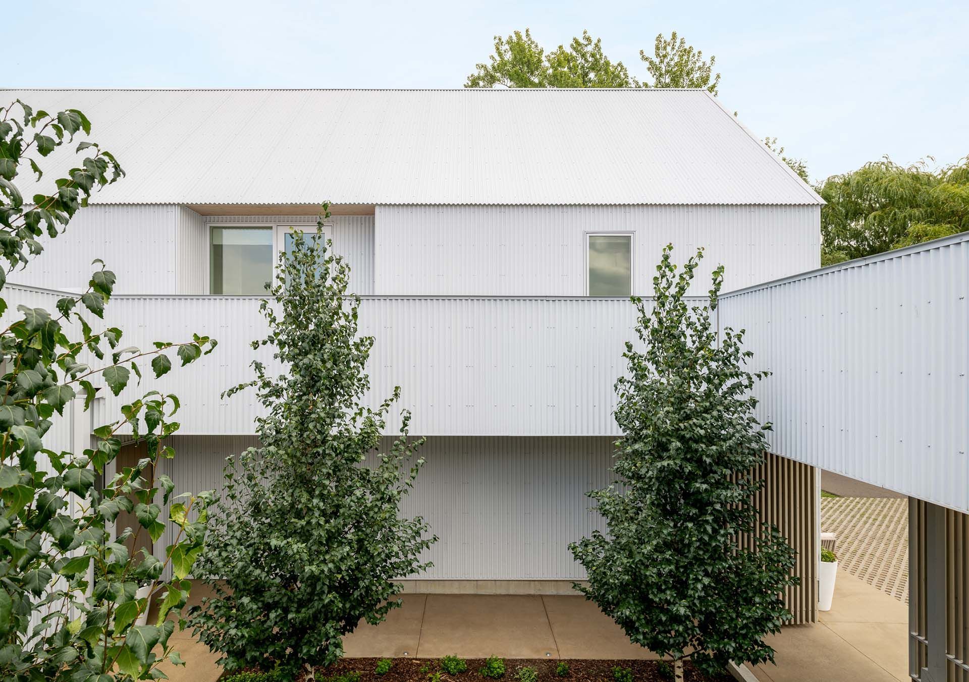 White modern-style house.