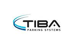 A logo for tiba parking systems on a white background.