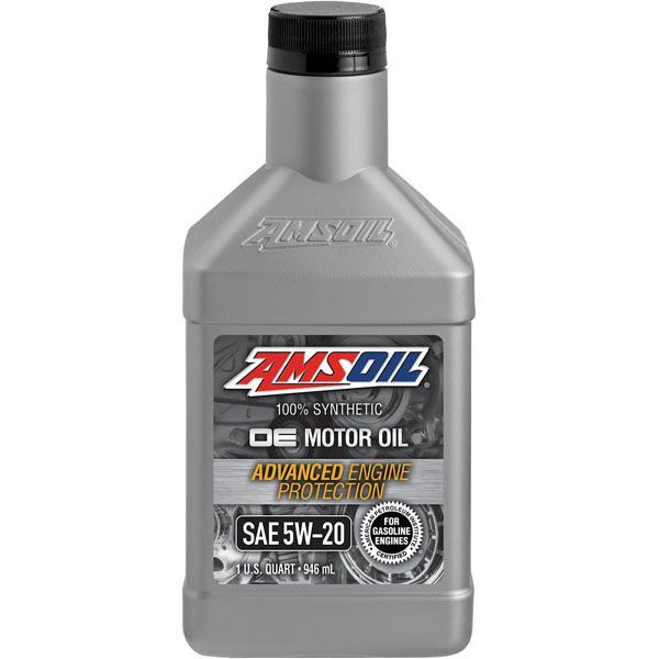 A bottle of amsoil de motor oil is shown on a white background.