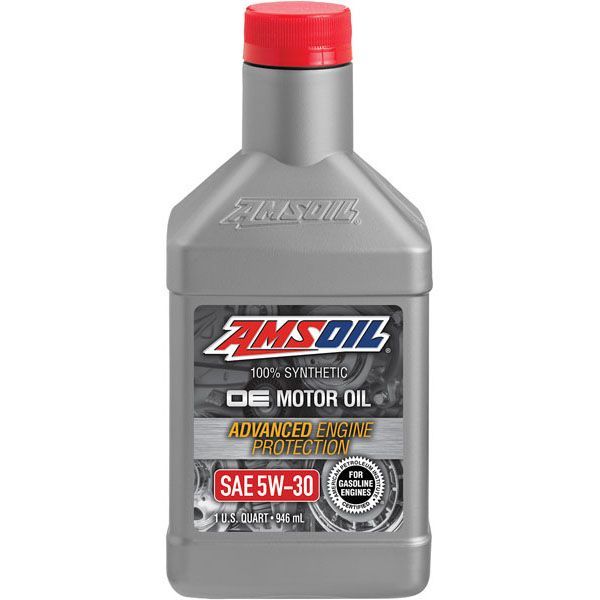A bottle of amsoil de motor oil with advanced engine protection