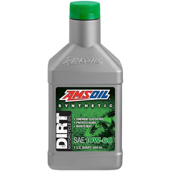 A bottle of amsoil dirt synthetic motor oil