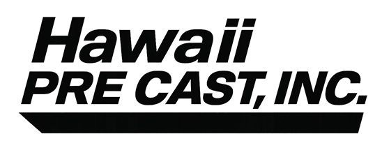 Hawaii Pre Cast, Inc. logo in black with italic text and a slanted underline