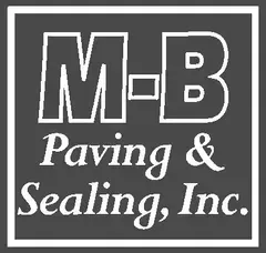 M-B Paving & Sealing, Inc. logo in white on dark background